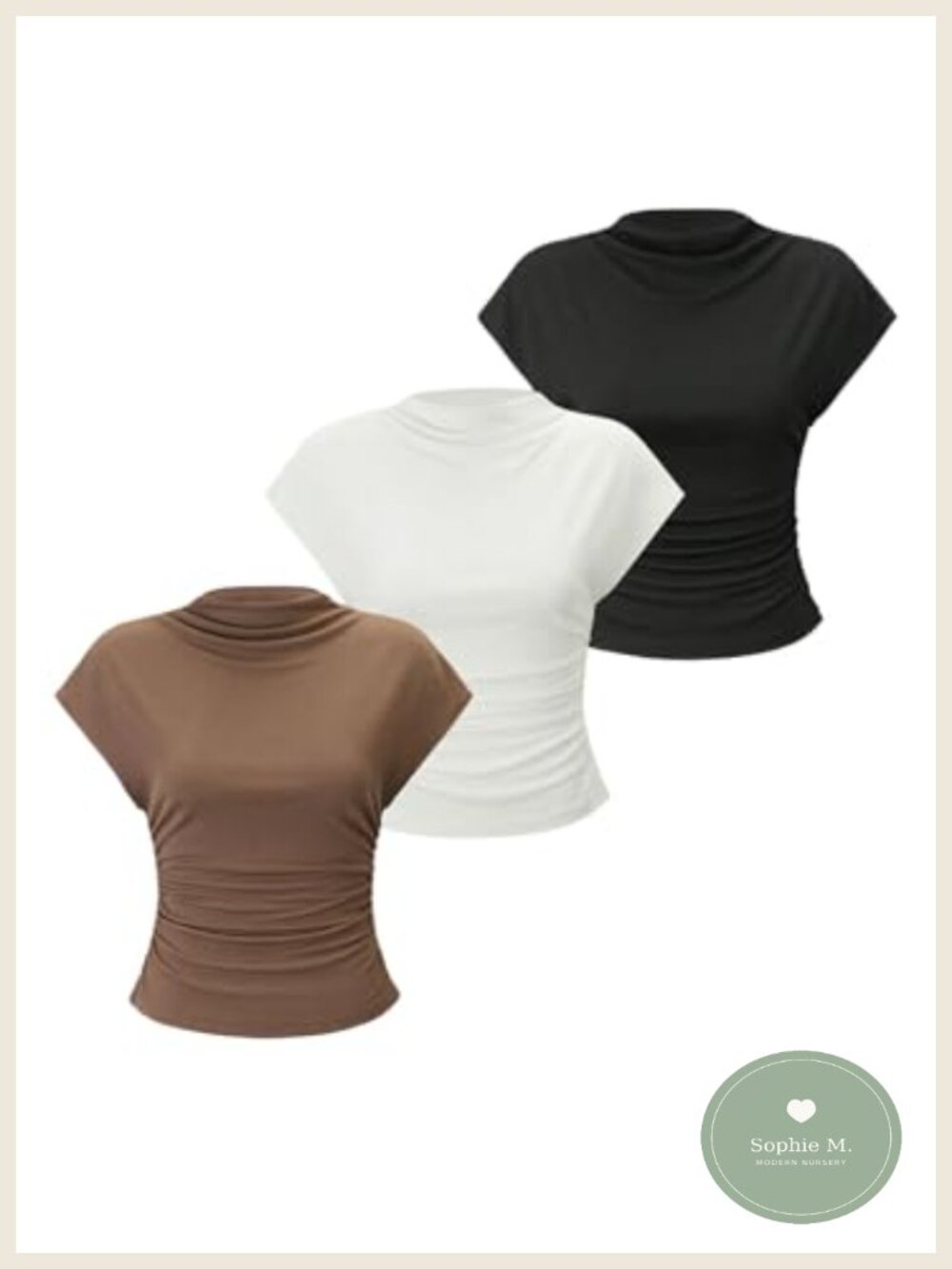 3 Pack Mock Neck Ribbed Tank Tops Business Casual Stretch Tee
